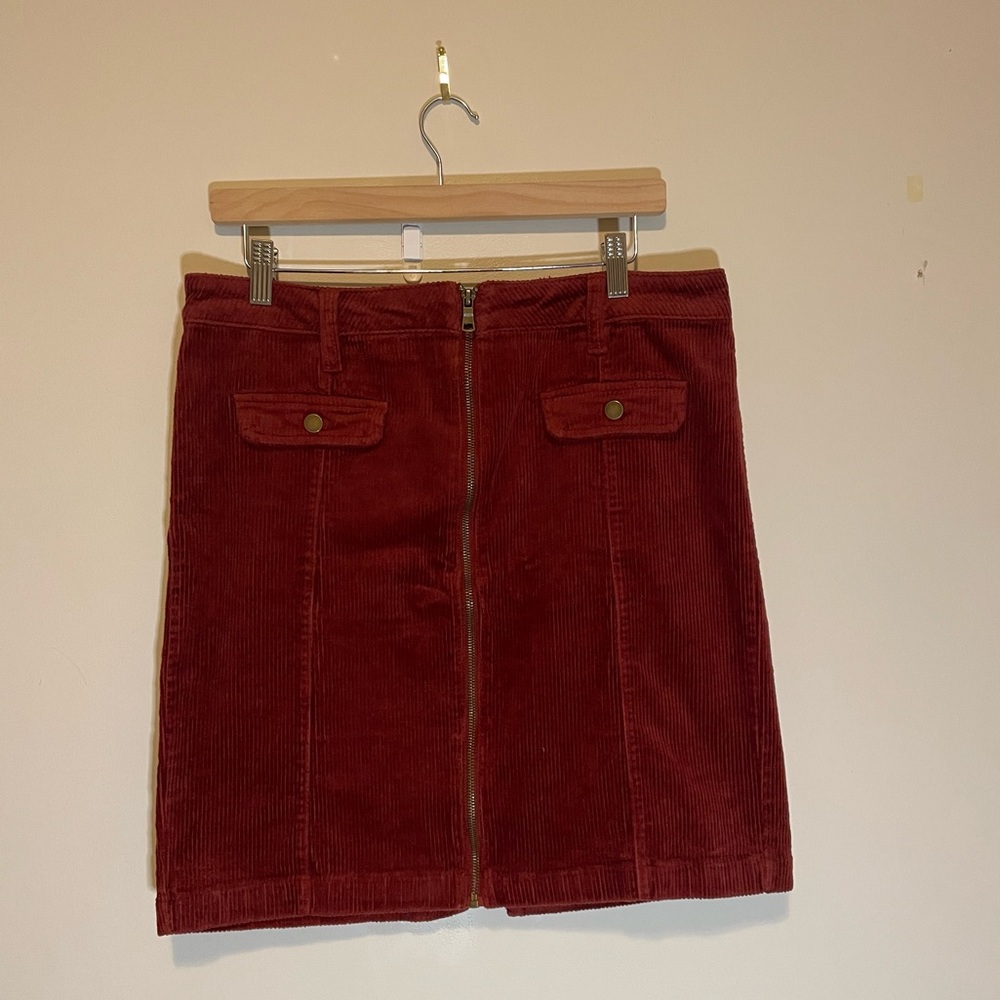 Burgundy cord skirt
